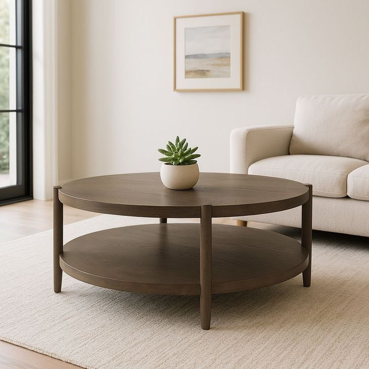 Sinclair Walnut Round Coffee Table