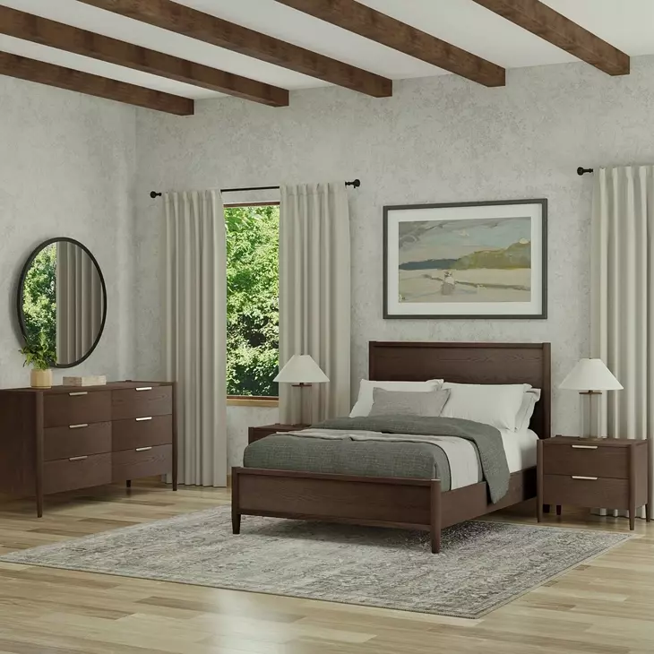 Sinclair Walnut Full Panel Bed