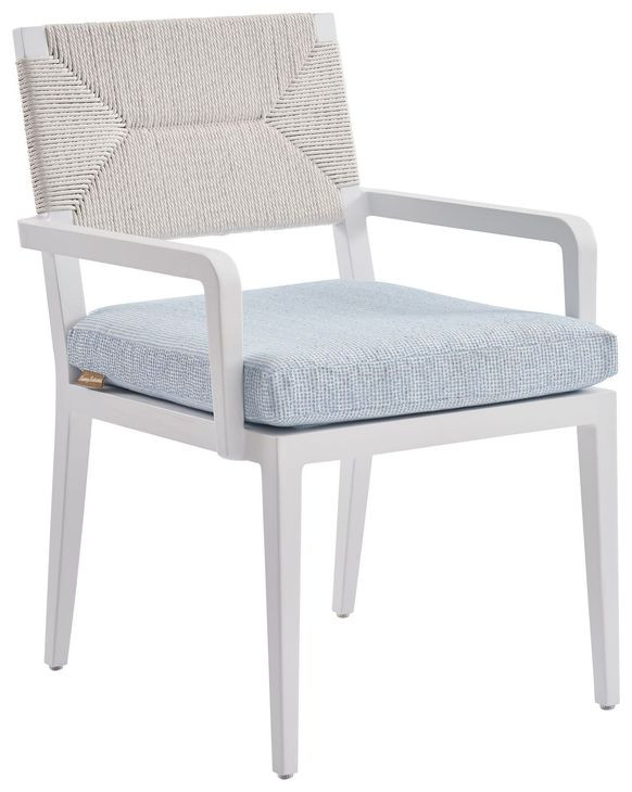 Ocean Breeze Promenade Blue Upholstered Outdoor Arm Chair