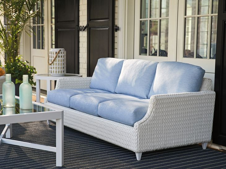 Ocean Breeze Promenade Blue 81" Outdoor Sofa