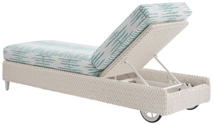 Ocean Breeze Promenade Blue and White 82" Outdoor Chaise