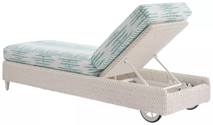 Ocean Breeze Promenade Blue and White Outdoor 82" Chaise