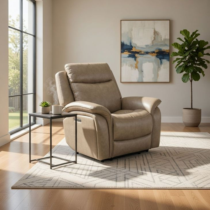 Grant Liverpool Sand Power Headrest Glider Recliner