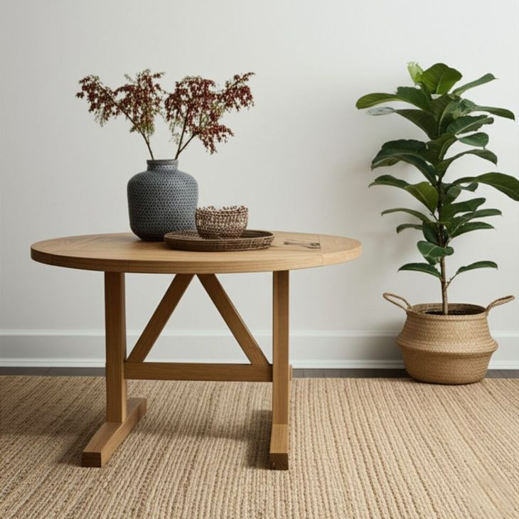 Eleanor Natural 42" Extendable Round Dining Table