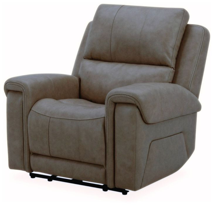 Burton Charcoal Leather 43" Triple Power Swivel Glider Reclining Sofa with USB Charging