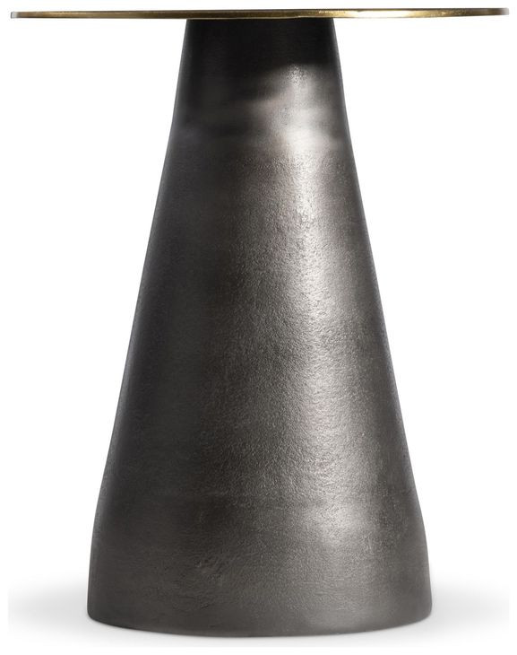 Alto Black Nickel and Antique Brass Accent Table