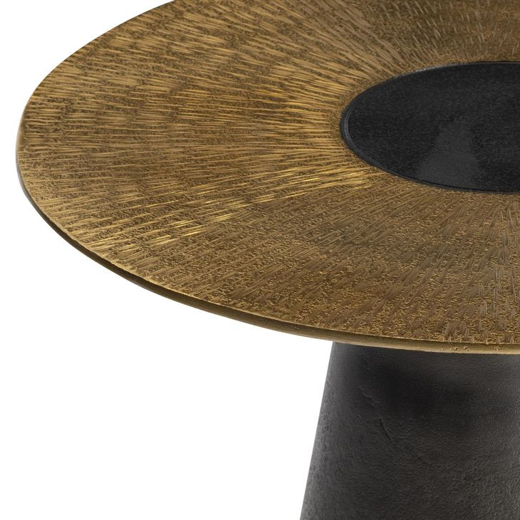 Alto Black Nickel and Antique Brass Accent Table