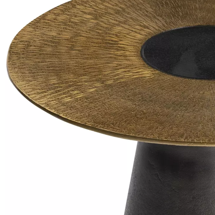 Alto Black Nickel and Antique Brass Accent Table