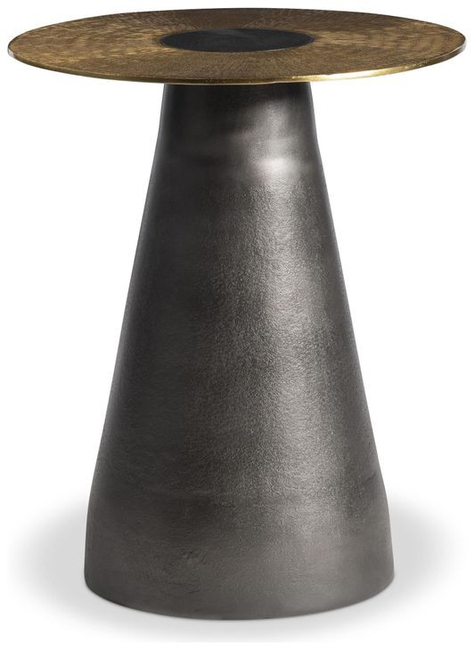 Alto Black Nickel and Antique Brass Accent Table