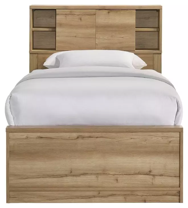 Vega Natural Oak Melamine Bookcase Youth Bedroom Set