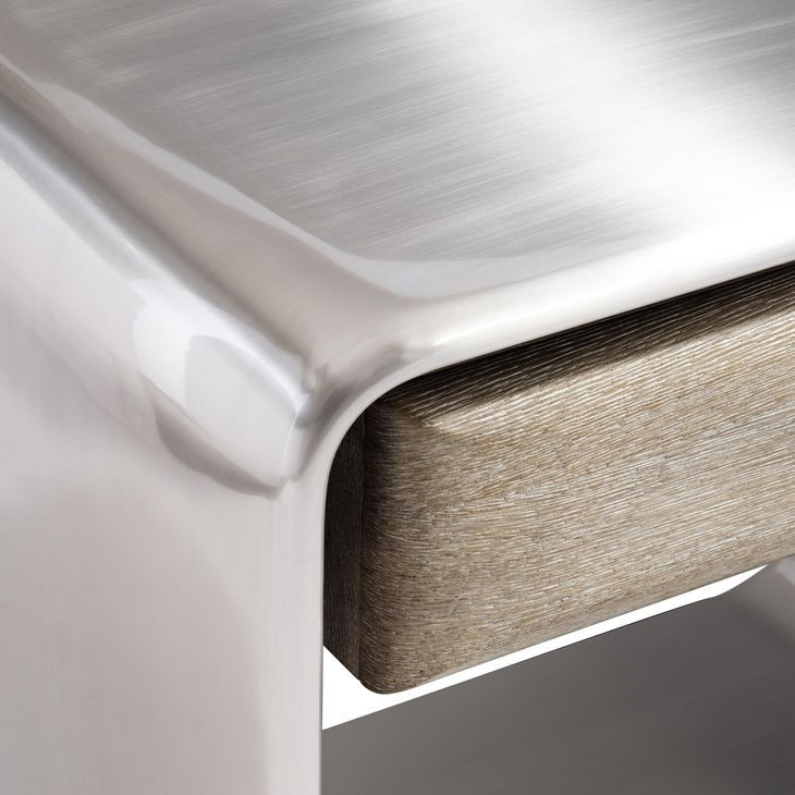 Lomond Tarnished Nickel Nightstand