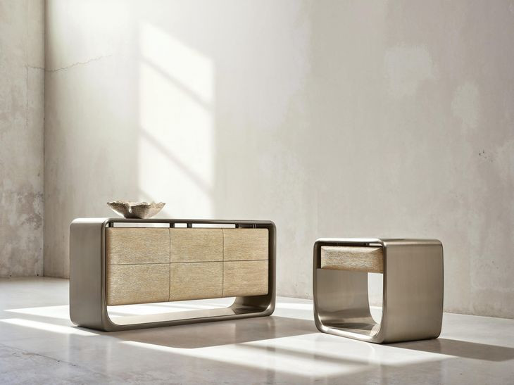 Lomond Tarnished Nickel Nightstand