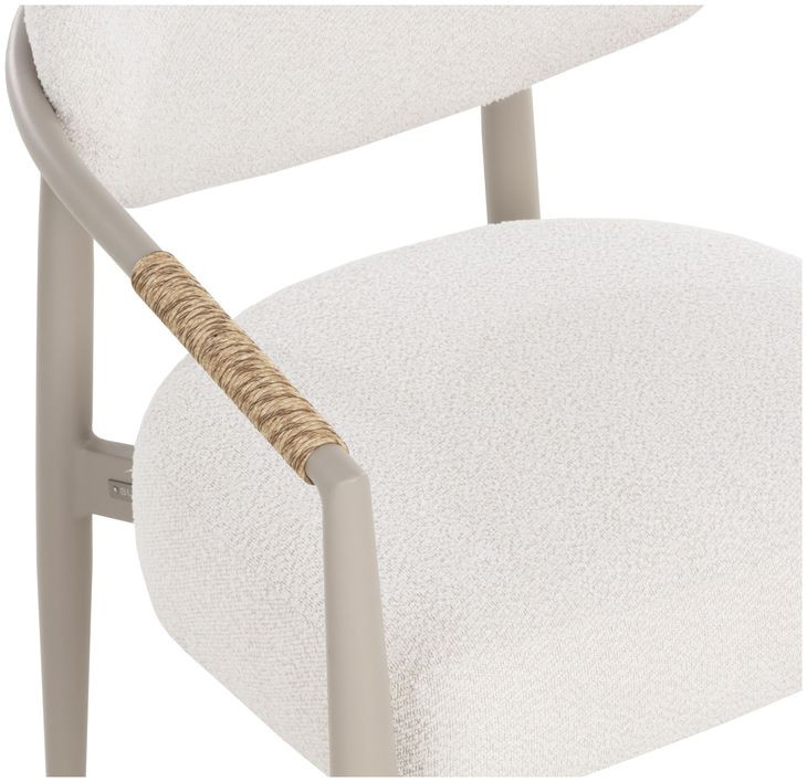 Marita Greige and Louis Cream Performance Fabric Dining Arm Chair