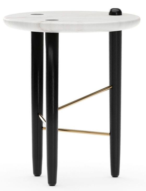 Madera White Round Guangxi Marble Top Small Spot Table