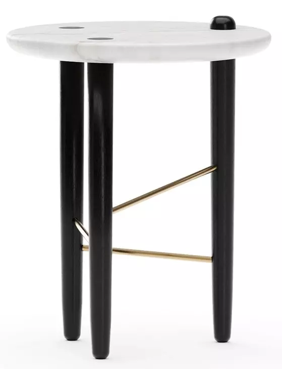 Madera White Round Guangxi Marble Top Small Spot Table