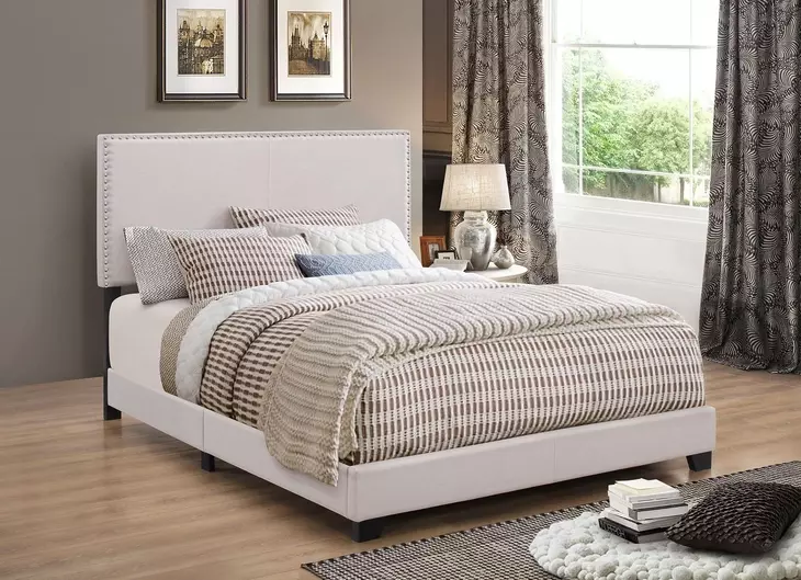 Boyd Ivory Upholstered Full Panel Bed
