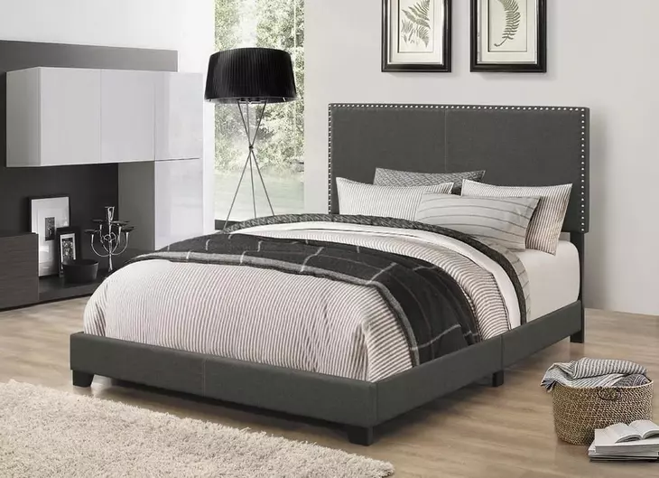 Boyd Charcoal Upholstered Full Panel Bed