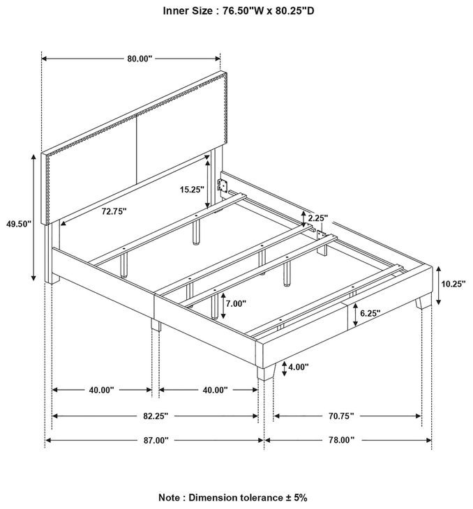 Boyd Charcoal Upholstered King Panel Bed