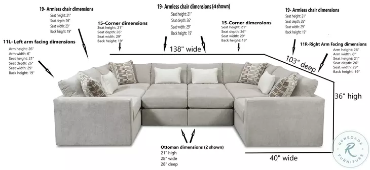 Nolte Pebble 8 Piece Sectional