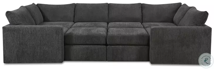 Ripple Midnight Charcoal 8 Piece Modular Sectional