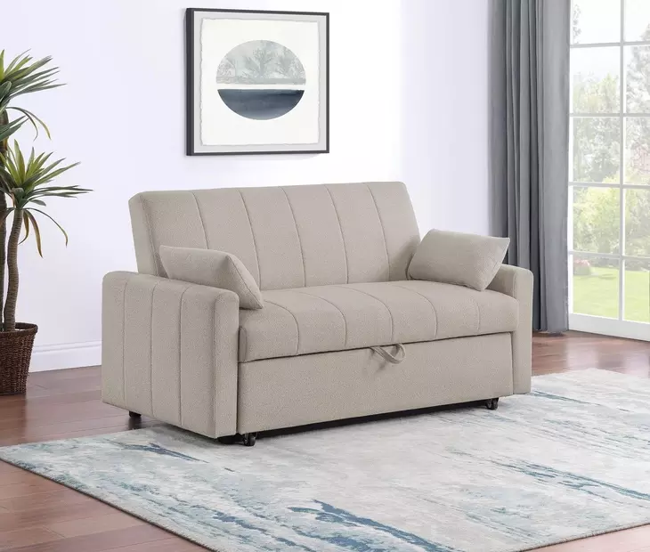 Portland Latte Boucle Sleeper 60" Sofa Bed