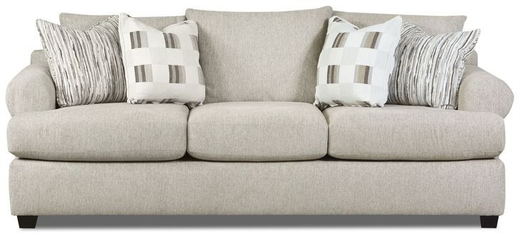 Premier Taupe Performance Fabric Round Arms 96" Sofa