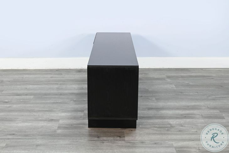 Napa Hearth Black Oak Melamine 56" Media Console with Crystal Fireplace Insert