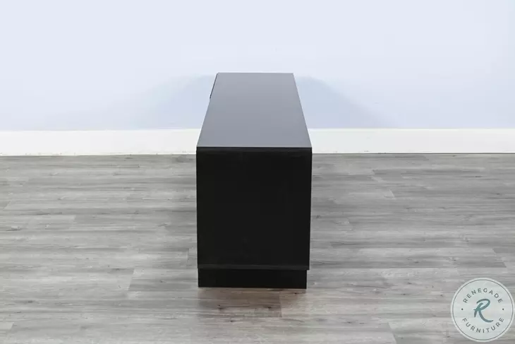 Napa Hearth Black Oak Melamine 56" Media Console with Crystal Fireplace Insert