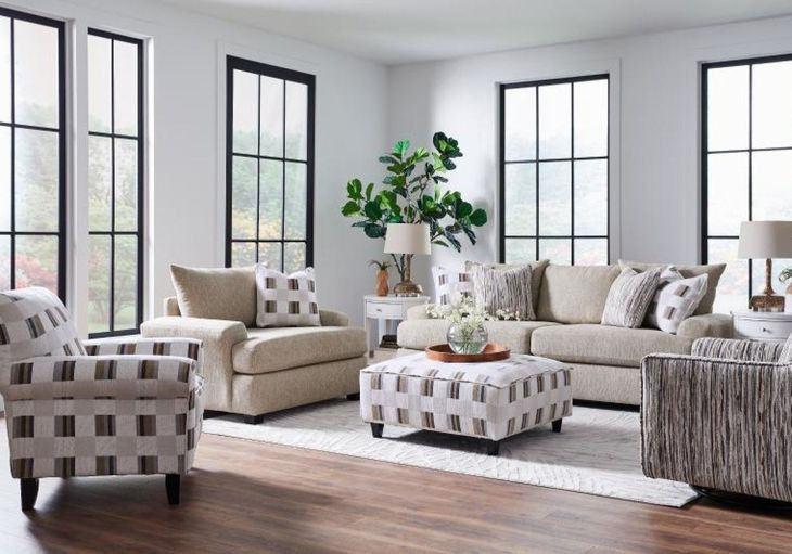 Premier Taupe Off White Performance Fabric Accent Chair