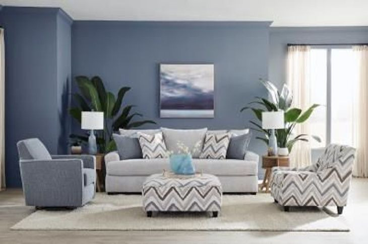 Queenstown Pebble Gray 97" Sofa with Throw Pillows