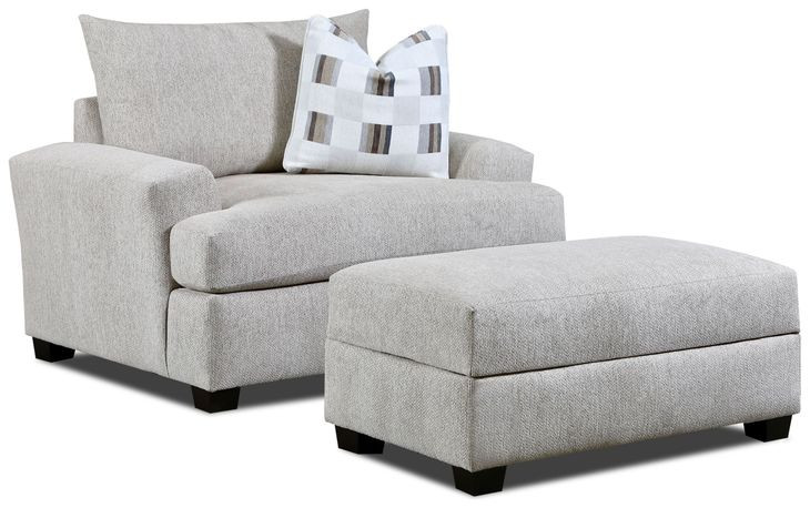 Premier Taupe Gray Performance Fabric Rectangular Storage Ottoman