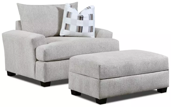 Premier Taupe Performance Fabric Upholstered Rectangular Storage Ottoman