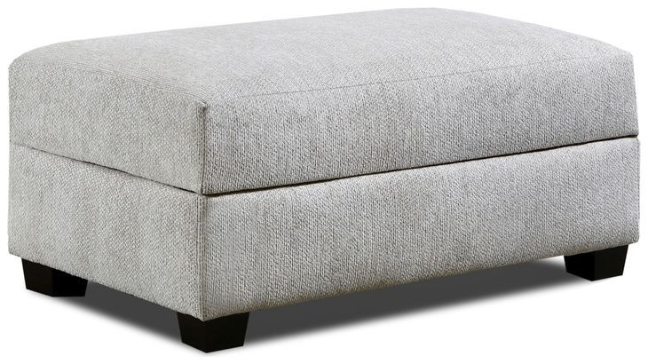 Premier Taupe Gray Performance Fabric Rectangular Storage Ottoman
