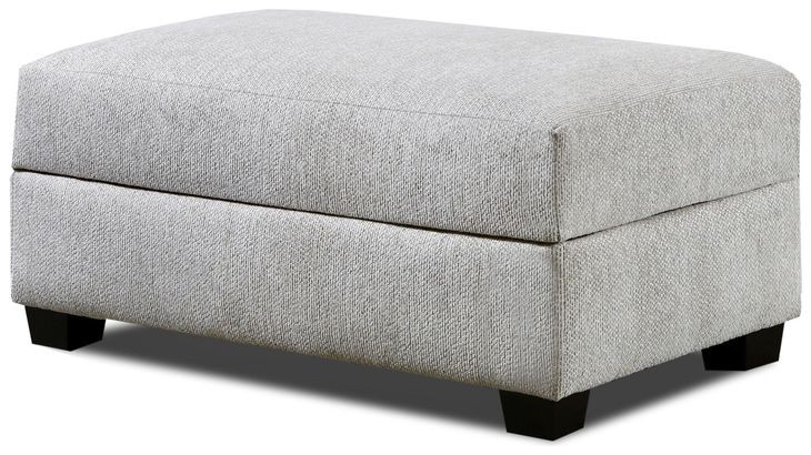 Premier Taupe Gray Performance Fabric Rectangular Storage Ottoman