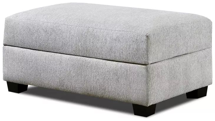 Premier Taupe Performance Fabric Upholstered Rectangular Storage Ottoman