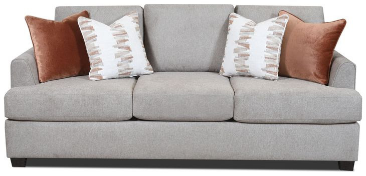 Maclean Taupe Beige 93" Sofa with Throw Pillows