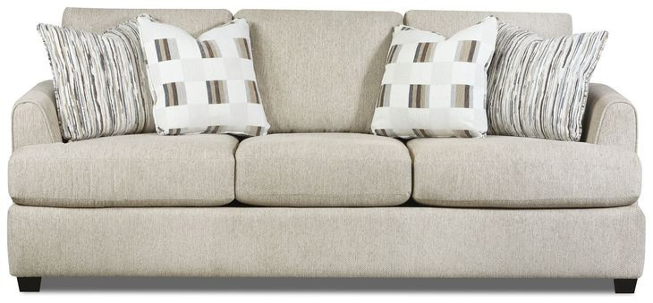 Premier Taupe Performance Fabric Recessed Arms 93" Sofa