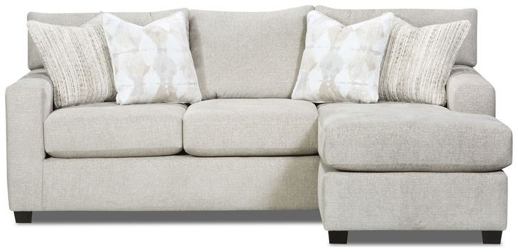 Kittery Dove Beige 93" Sofa Chaise with Throw Pillows