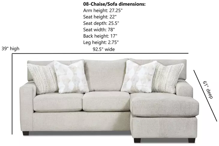 Universal Denim Blue 93" Sofa Chaise