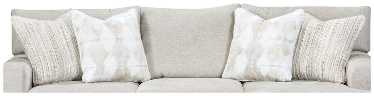 Kittery Dove Beige 93" Sofa Chaise with Throw Pillows