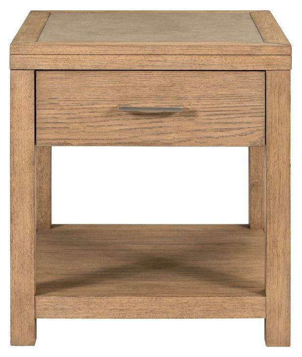 Portello Natural and Concrete Rectangular End Table