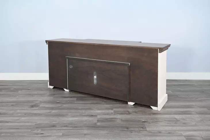K3512MB Marble White 78" TV Stand with Electric Fireplace and LED