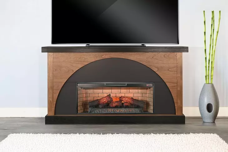 K3515BUC-W Black Magic and Umbra 78" Gabriella TV Stand with Mantle
