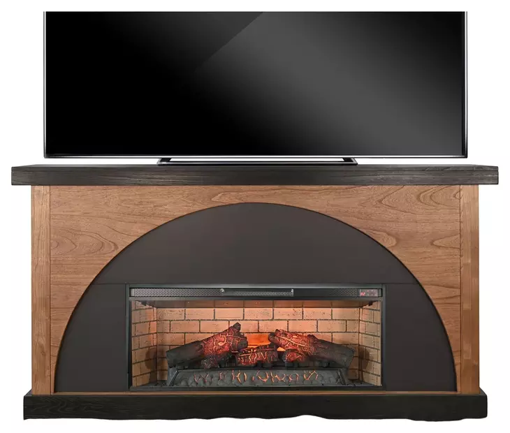 K3515BUC-W Black Magic and Umbra 78" Gabriella TV Stand with Mantle
