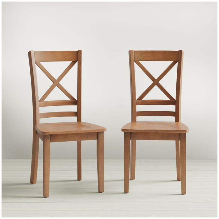 Simplicity Honey Cross Back Side Chair Set of 2