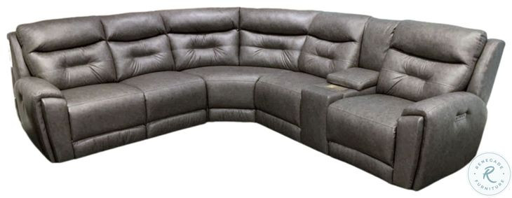 Point Break True Grit Greystone Triple Power Reclining Sectional
