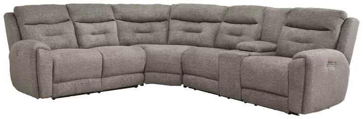 Point Break Mushroom 6 Piece Modular Triple Power Reclining Sectional with Console and USB Charging