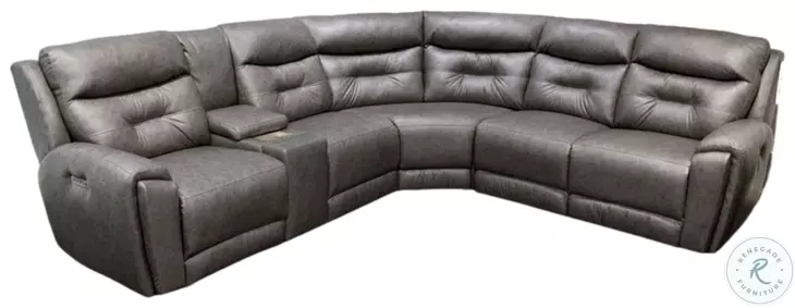 Point Break True Grit Greystone Triple Power Reclining RAF Sectional