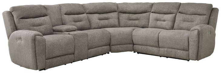 Point Break Mushroom 3 Piece Modular Triple Power Reclining Loveseat Sectional with Hidden Cup Holders and USB Charging