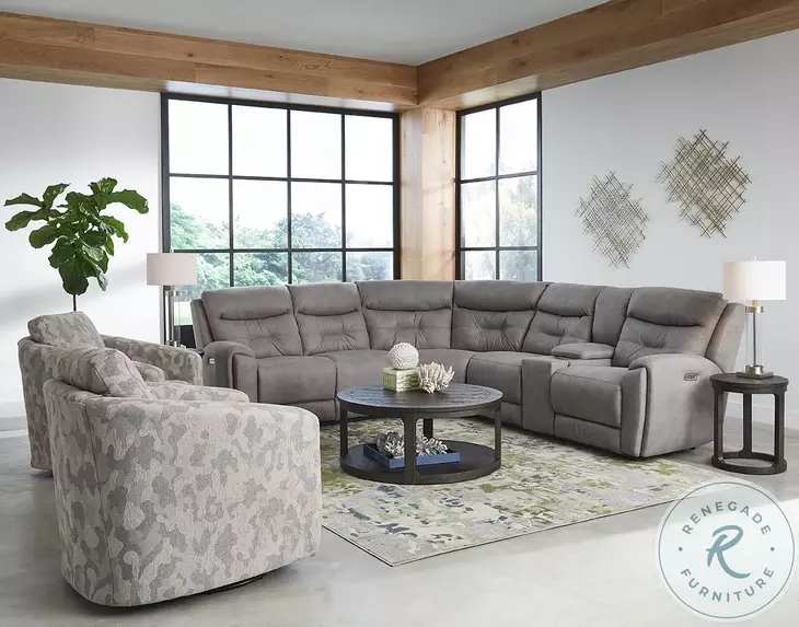Point Break Telluride Stone Triple Power Reclining Sectional
